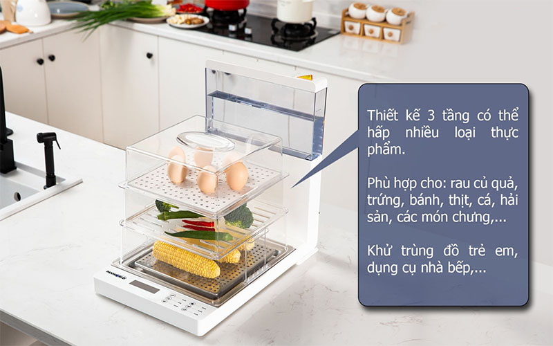 Máy hấp điện gấp gọn Panworld PW-2324 - Hàng chính hãng