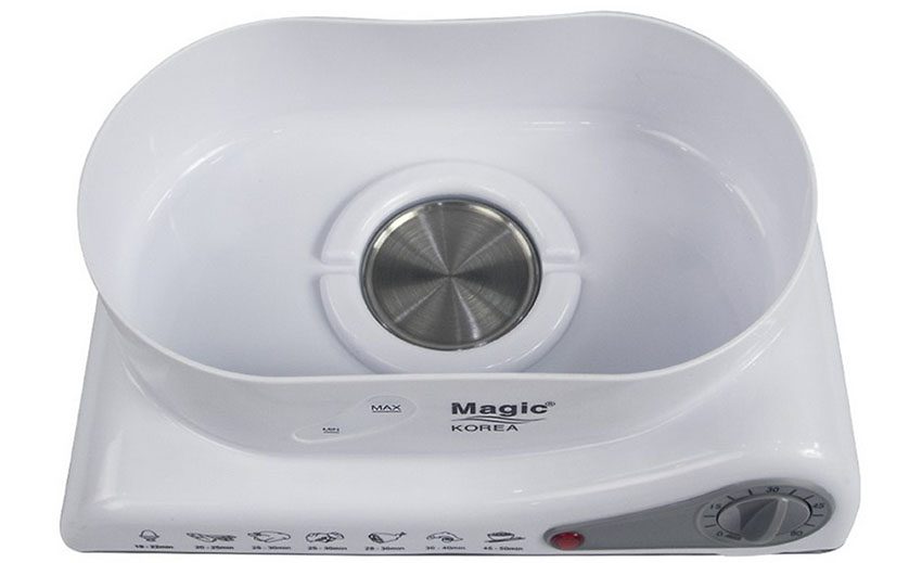 Mâm nhiệt của Đồng thời, với chức năng hẹn giờ giúp chị em nội trợ co được những món hấp thơm ngon mà không tốn thời gian trông chừng máy. 