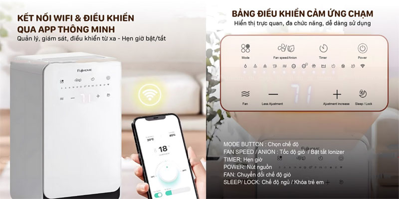 Máy hút ẩm Fujihome DH12NEW - Hàng chính hãng