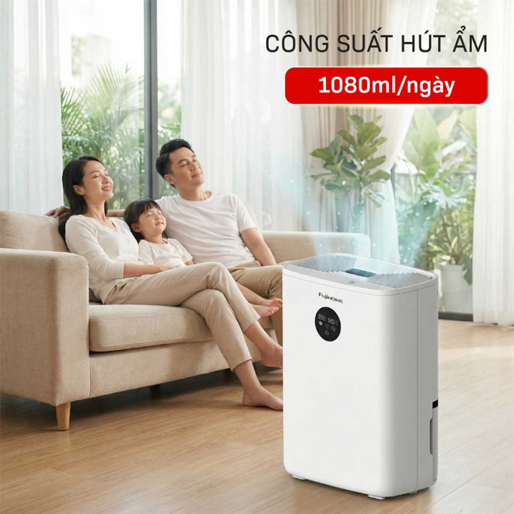 Máy hút ẩm bán dẫn kết hợp lọc không khí Fujihome DHP05-MINI - Hàng chính hãng