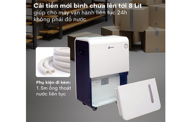 Dung tích bình chứa của Máy hút ẩm công nghiệp Fujihaia DH55BL