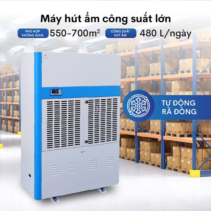 Công suất hút mạnh mẽ, phù hợp với khôn gian rộng lớn từ 550-700m2