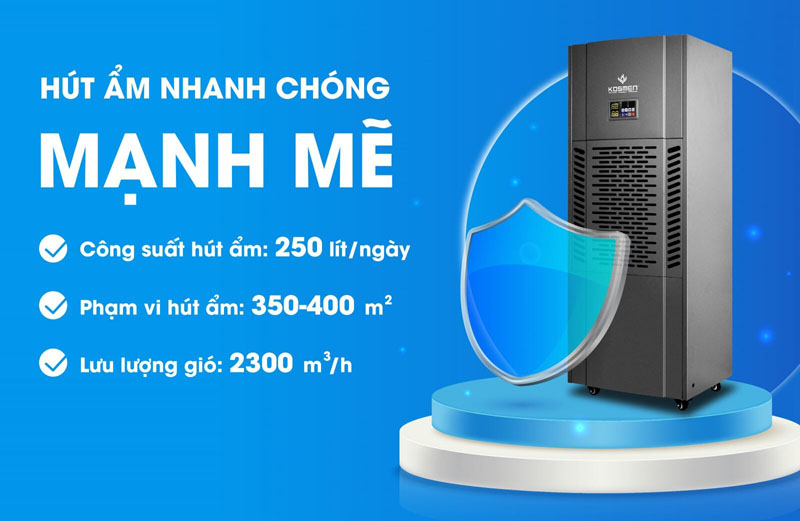 Máy hút ẩm công nghiệp Kosmen KM-250S - Hàng chính hãng
