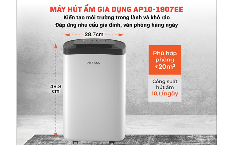 Máy hút ẩm dân dụng Airplus AP10-1907EE - Hàng chính hãng