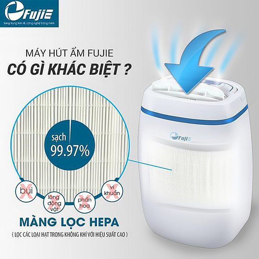 Máy hút ẩm dân dụng FujiE HM-614EB - Hàng chính hãng