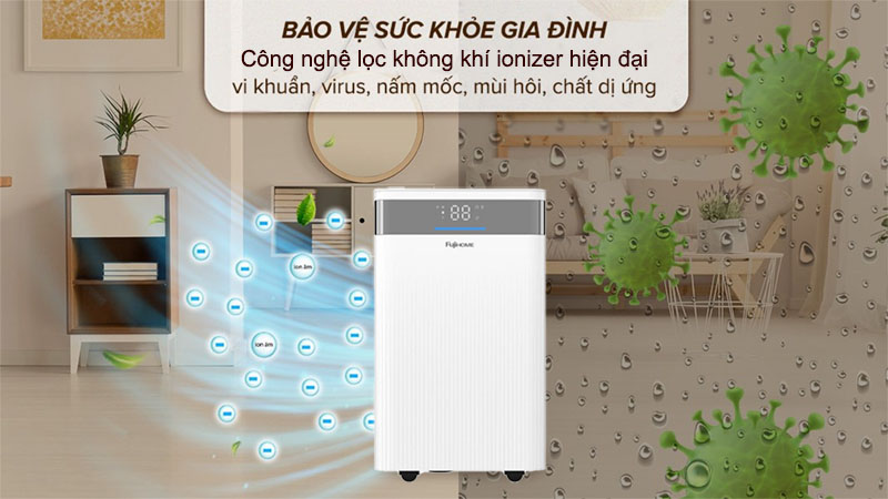 Máy hút ẩm dân dụng Fujihome DH12NW - Hàng chính hãng
