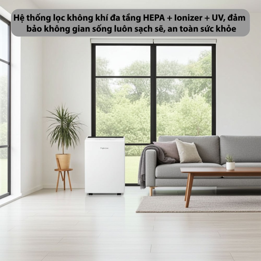 Máy hút ẩm dân dụng Fujihome DH14W-HEPA - Hàng chính hãng