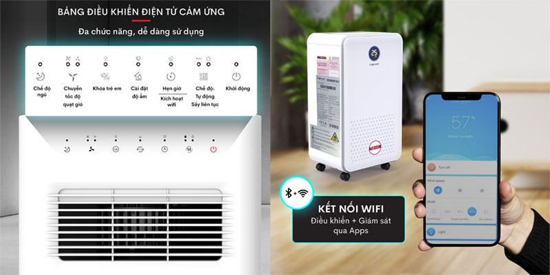 Điều khiển của Máy hút ẩm dân dụng Fujihome DH16W