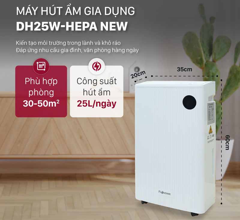 Thích hợp cho diện tích rộng 30 - 50m2