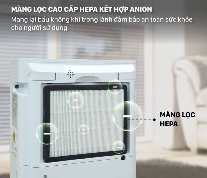 Màng lọc HEPA H13 cao cấp, mang lại bầu không khí trong lành