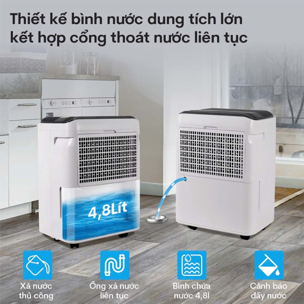 Máy hút ẩm dân dụng Fujihome DH35W-HEPA - Hàng chính hãng