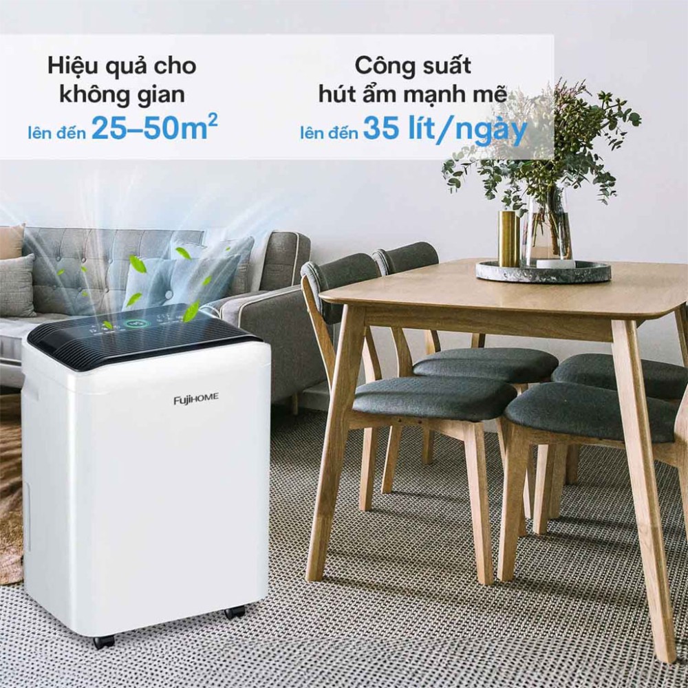 Máy hút ẩm dân dụng Fujihome DH35W-HEPA - Hàng chính hãng
