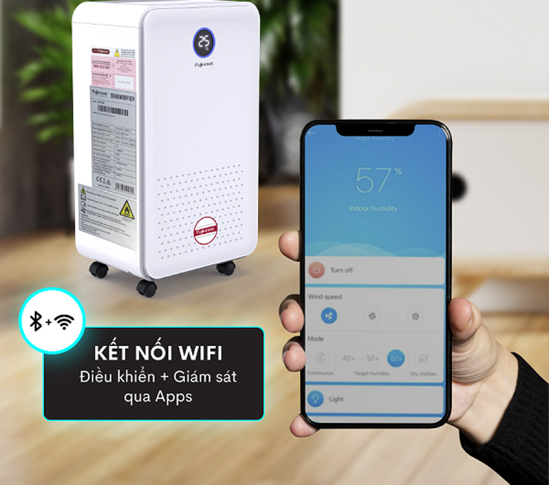 Đặc biệt cũng có thể điều khiển máy từ xa thông qua app điện thoại sau khi kết nối wifi.