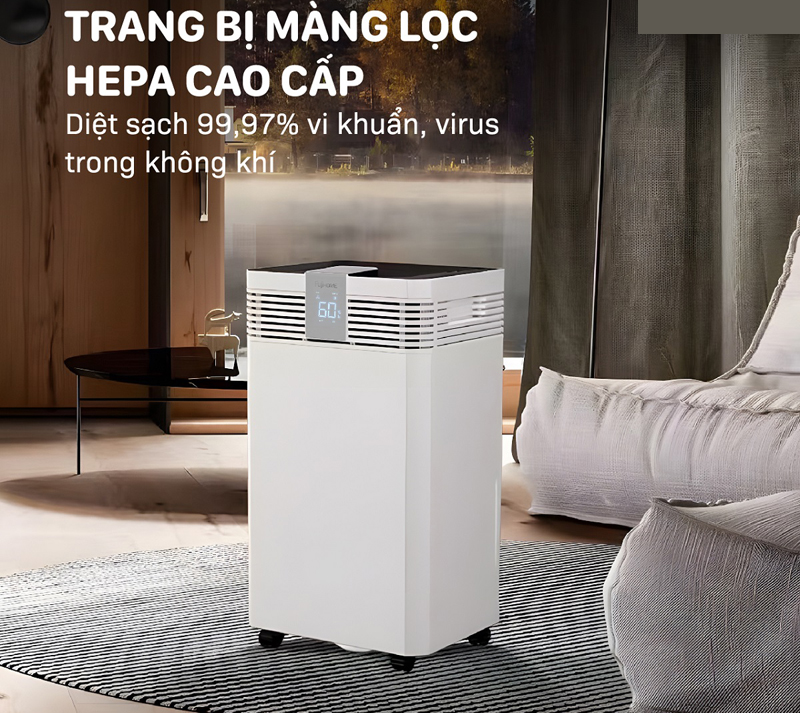 Máy hút ẩm Fujihome DH60W-HEPA - Hàng chính hãng