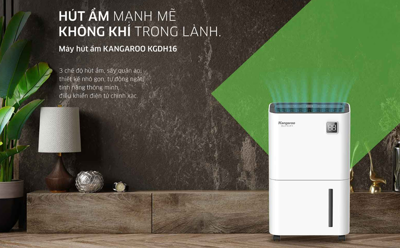 3 chế độ: Hút ẩm - Hút ẩm liên tục – Sấy quần áo