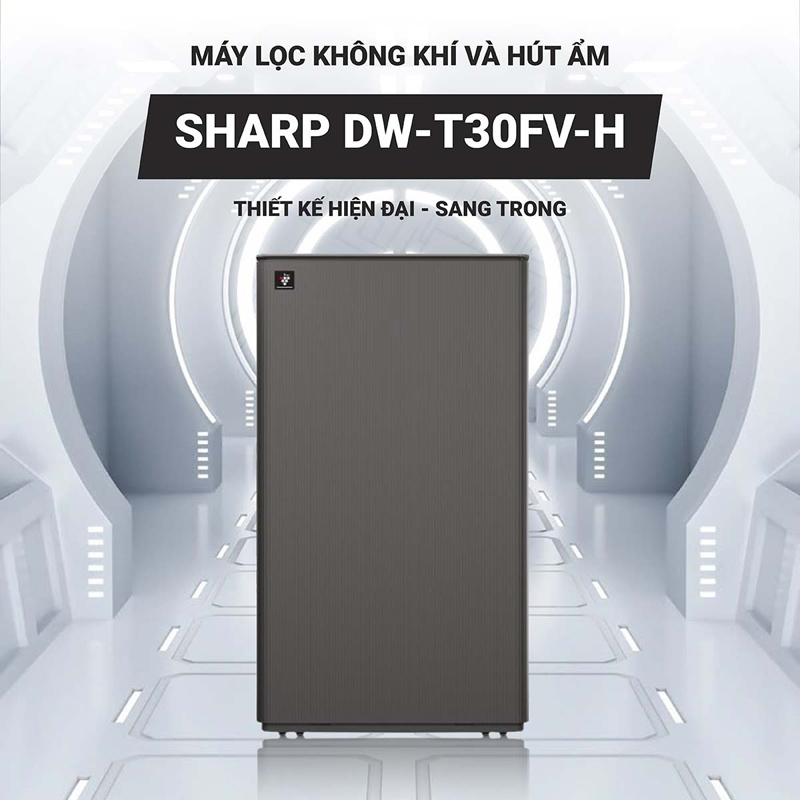 Máy hút ẩm kết hợp lọc khí Sharp DW-T30FV-H - Hàng chính hãng