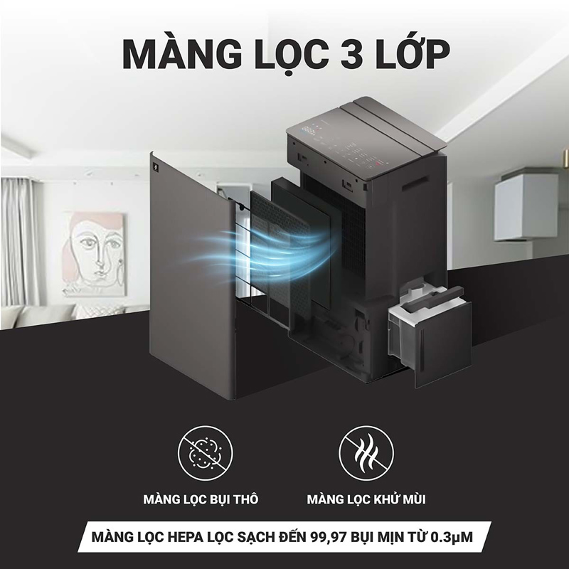 Máy hút ẩm kết hợp lọc khí Sharp DW-T30FV-H - Hàng chính hãng