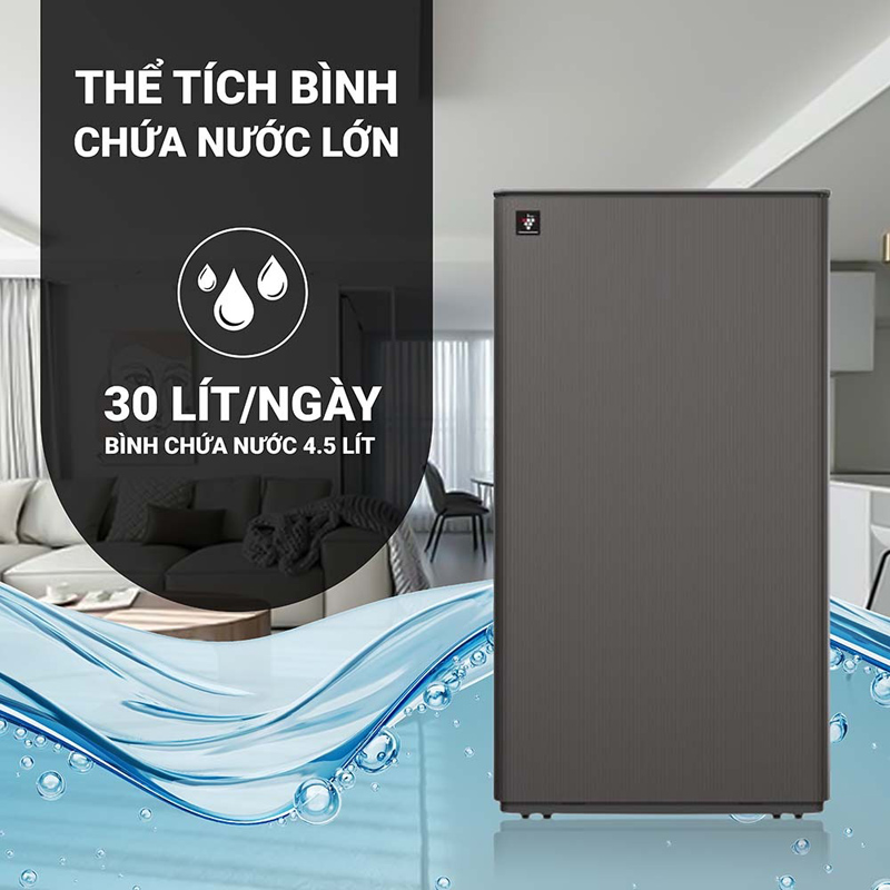 Máy hút ẩm kết hợp lọc khí Sharp DW-T30FV-H - Hàng chính hãng