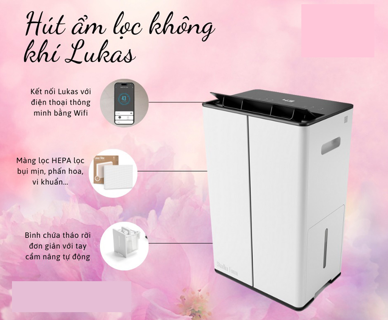 Máy hút ẩm lọc không khí Stadler Form LUKAS - Hàng chính hãng