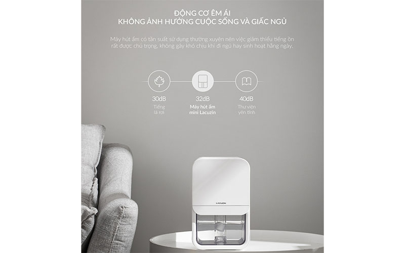 Máy hút ẩm mini Lacuzin LCZ005 - Hàng chính hãng