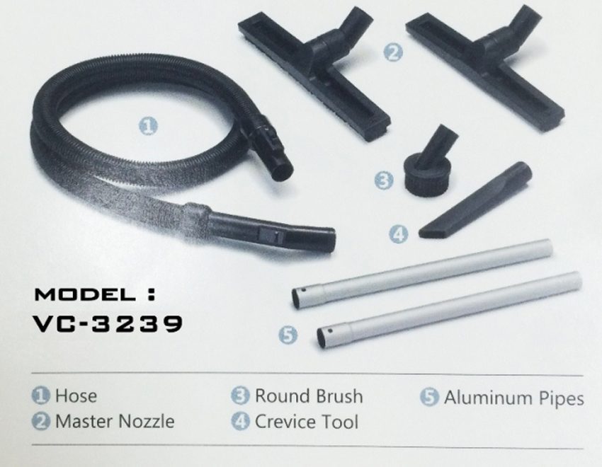 Các phụ kiện của máy hút bụi Fujihaia VC-3239