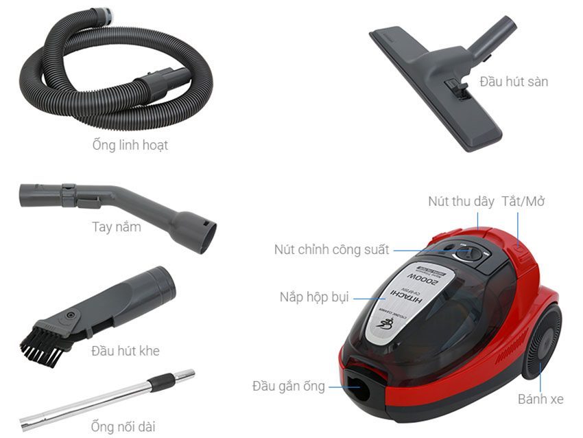 Máy hút bụi Hitachi CV-SF20V - Hàng chính hãng