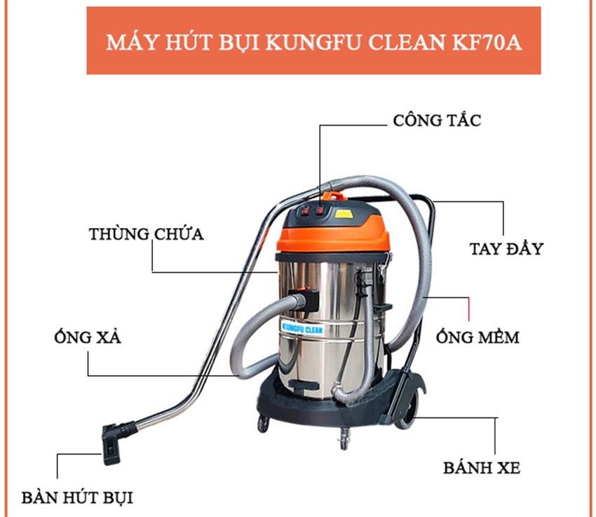 Máy hút bụi Kungfu Clean KF 70A - Hàng chính hãng