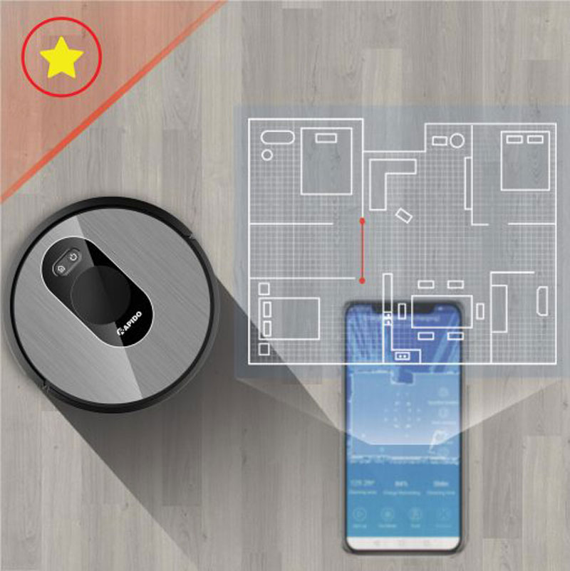 Robot hút bụi và lau nhà Rapido R8S - Hàng chính hãng