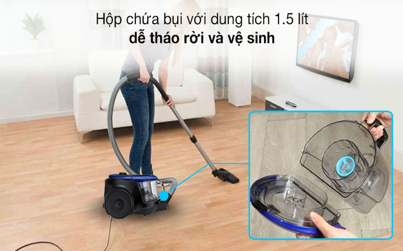 Dung tích hộp chứa bụi của Máy hút bụi Samsung VC18M2120SB/SV