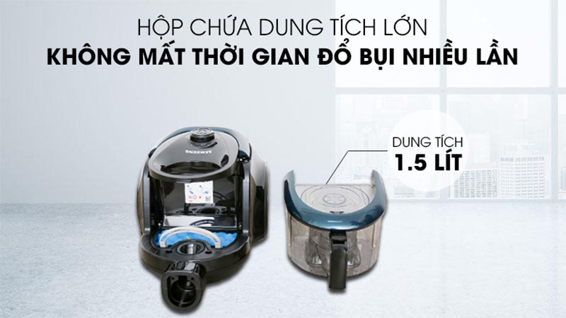 Dung tích hộp chứa bụi của Máy hút bụi Samsung VC18M21M0VN/SV-N