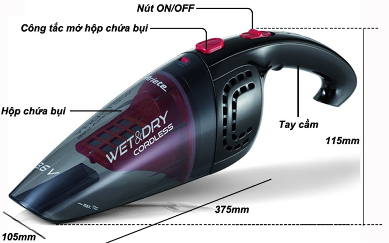 Máy hút bụi cầm tay Ariete MOD-2474 - Hàng chính hãng