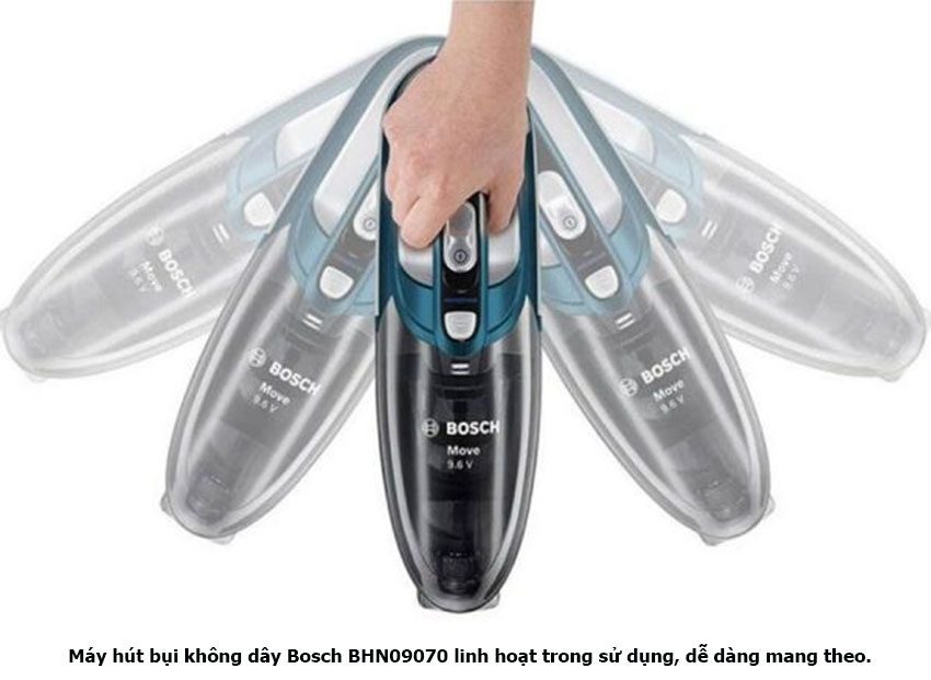 Máy hút bụi cầm tay Bosch BHN09070 với thiết kế cầm tay