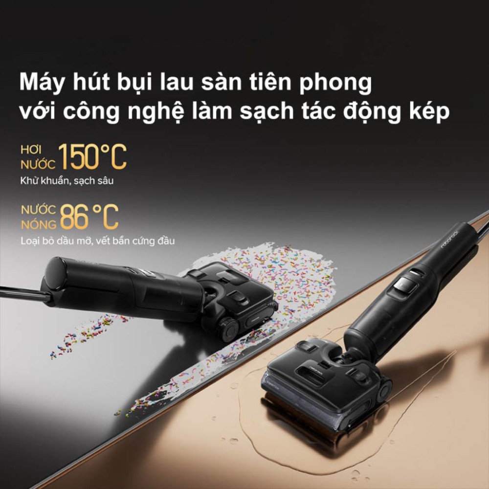 Lau sàn bằng nước nóng loại bỏ vết bẩn cưng đầu