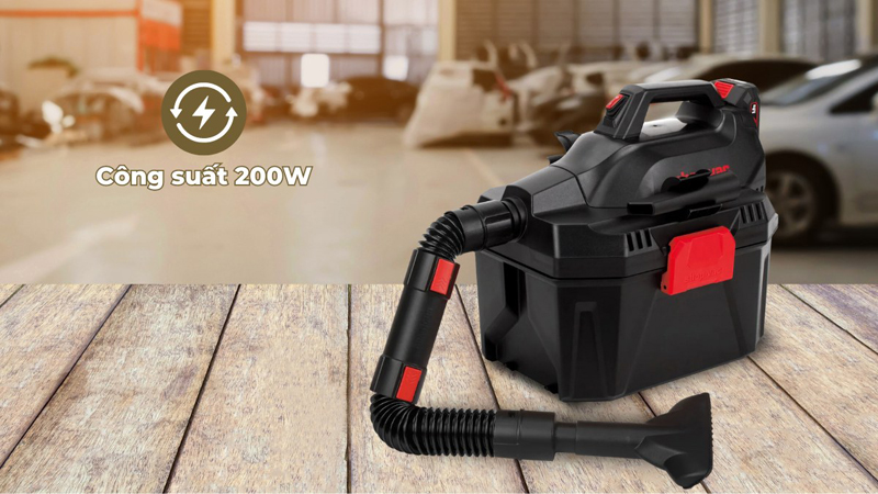 Công suất hoạt động mạnh mẽ 200W, hút sạch bụi bẩn