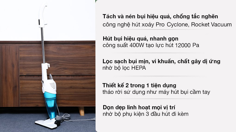 Máy hút bụi cầm tay Deerma DX118C  - Hàng chính hãng