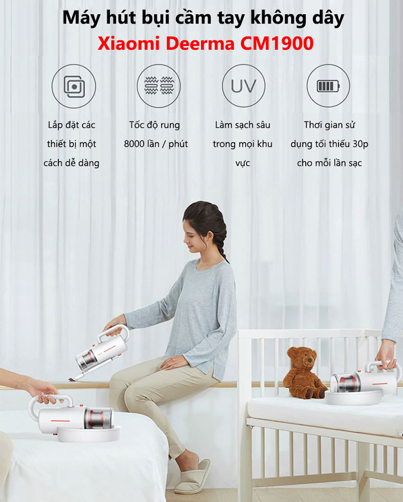 Máy hút bụi cầm tay Deerma CM1900 - Hàng chính hãng