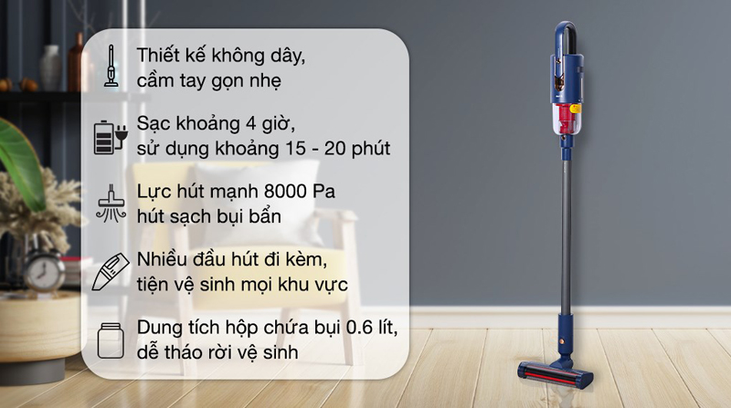 Máy hút bụi không dây Deerma VC811 - Hàng chính hãng