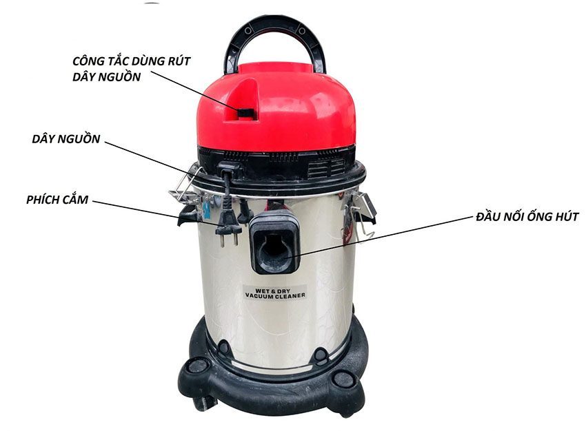 Máy hút bụi công nghiệp Panworld PW-2500S - Hàng chính hãng