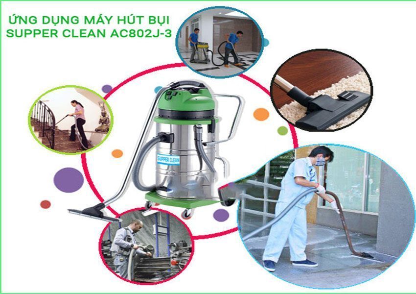 Máy hút bụi công nghiệp Supper Clean AC802J-3 - Hàng chính hãng