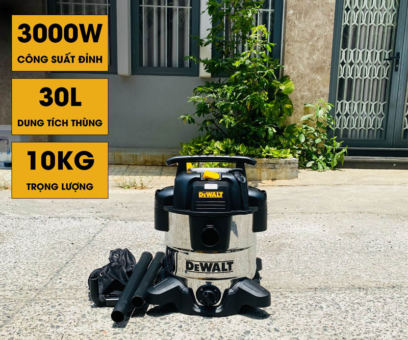Máy hút bụi công nghiệp khô và ướt Dewalt DXV30S - Hàng chính hãng