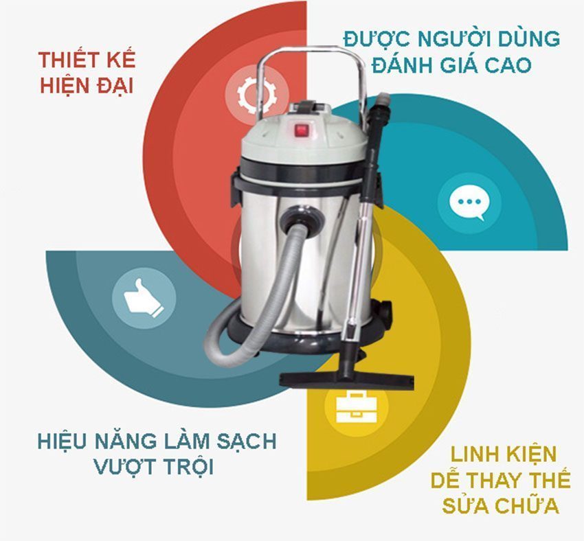 Máy hút bụi công nghiệp ướt và khô Tiross TS9303 - Hàng chính hãng