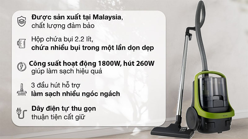 Máy hút bụi dạng hộp Panasonic MC-CL603GN49