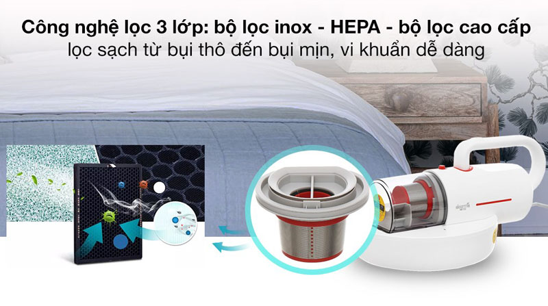 Máy hút bụi đệm giường Deerma CM1300 - Hàng chính hãng