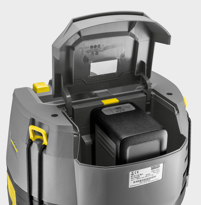 Máy hút bụi khô và ướt dùng pin Karcher NT 22/1 Ap Bp Pack - Hàng chính hãng