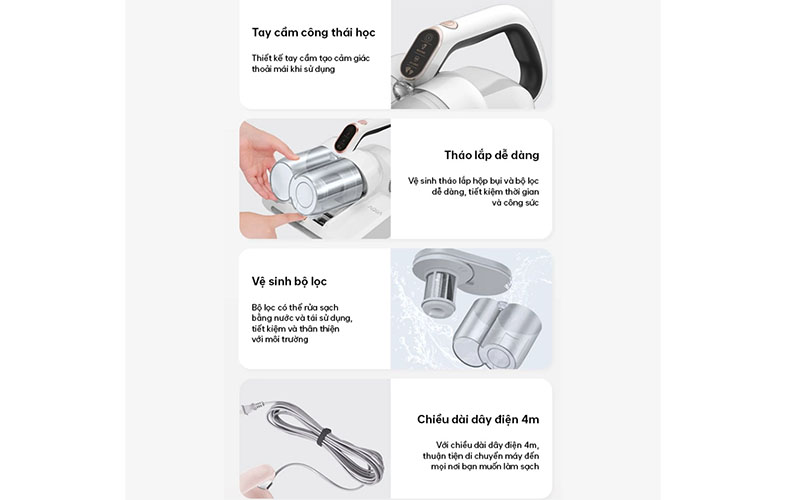 Máy hút bụi giường nệm Aqua CMP105R - Hàng chính hãng