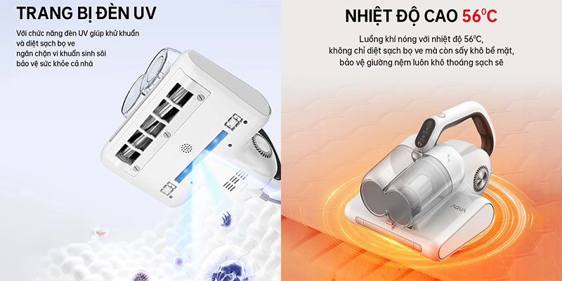 Máy hút bụi giường nệm Aqua CMP105R - Hàng chính hãng