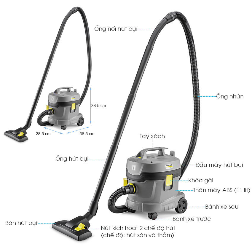 Máy hút bụi khô Karcher T11/1 Classic - Hàng chính hãng