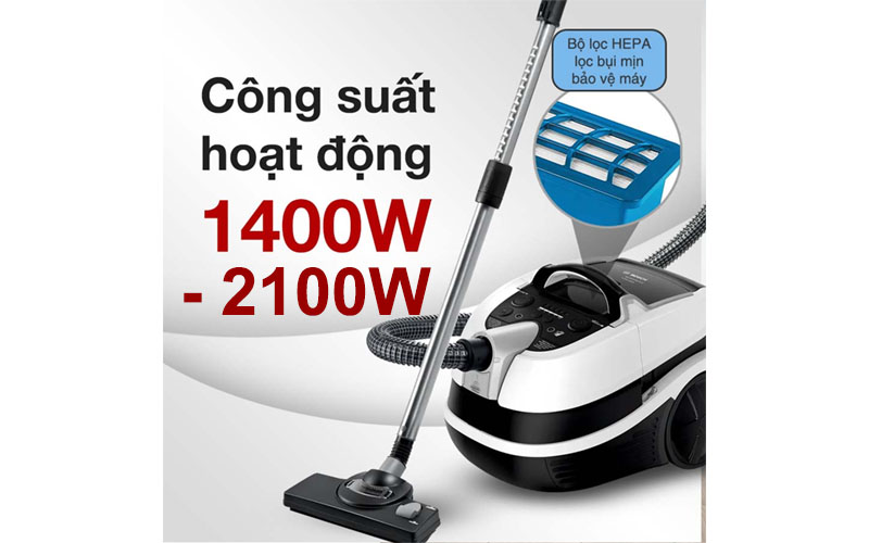 Công suất của Máy hút bụi khô và ướt Bosch BWD421PRO