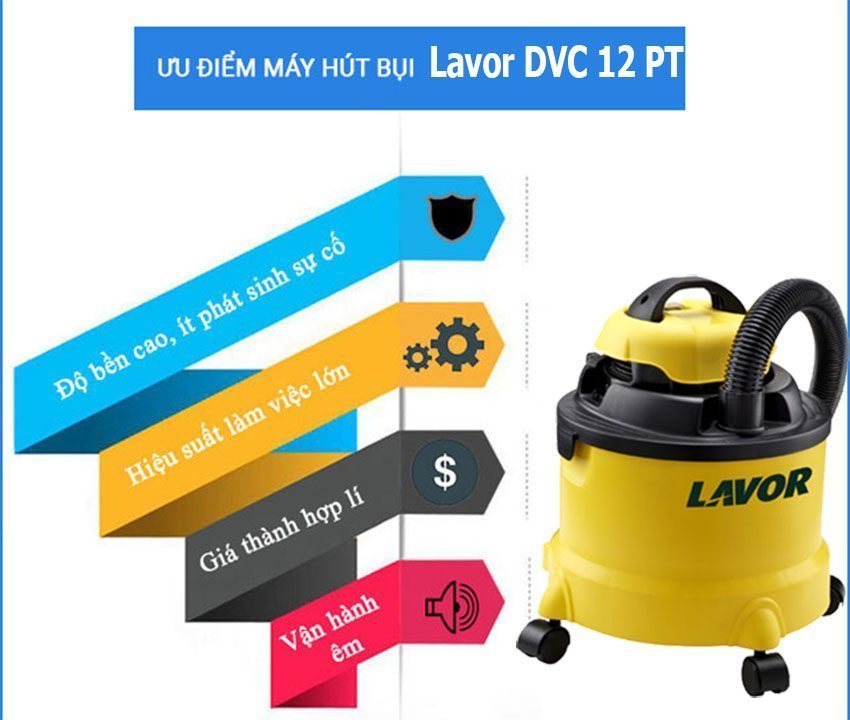Máy hút bụi khô và ướt Lavor DVC 12 PT - Hàng chính hãng