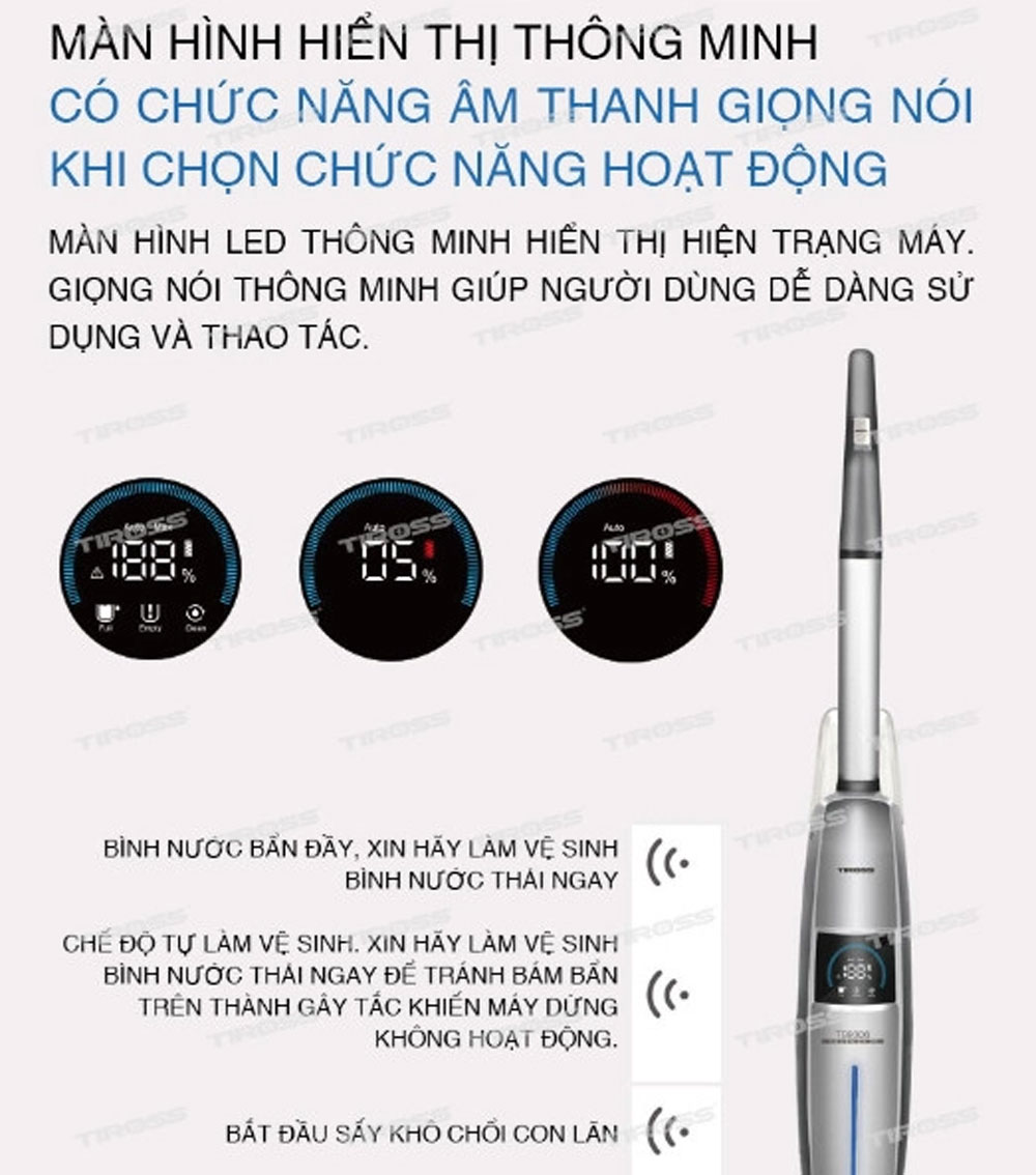 Máy hút bụi khô và ướt không dây Tiross TS9306 - Hàng chính hãng